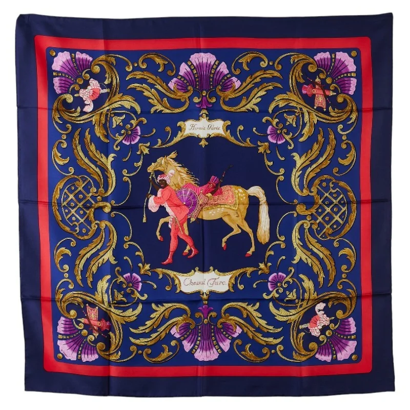 Hermes  Navy Silk Scarf (Pre-Owned)