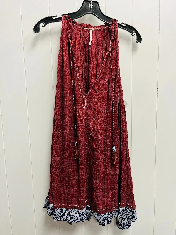 Tunic Sleeveless By Free People In Blue & Red, Size: S