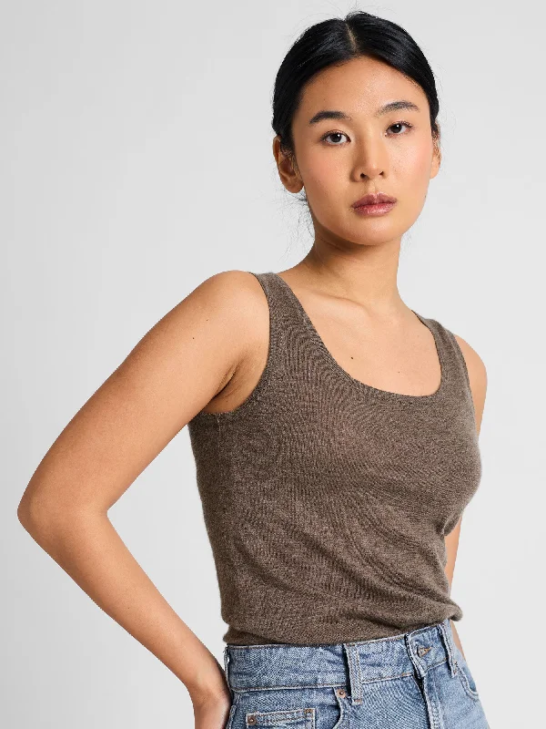 Cashmere top "Skin" - dark toast