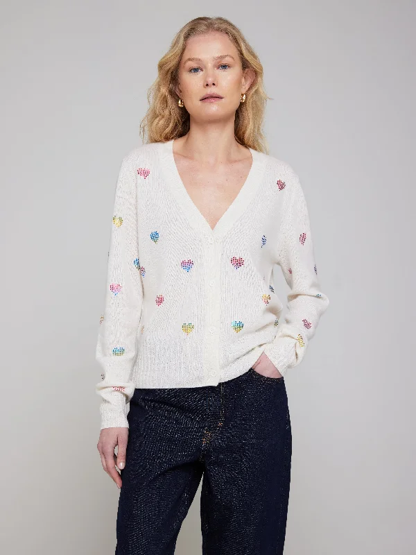 Foil Heart Cashmere Cardigan