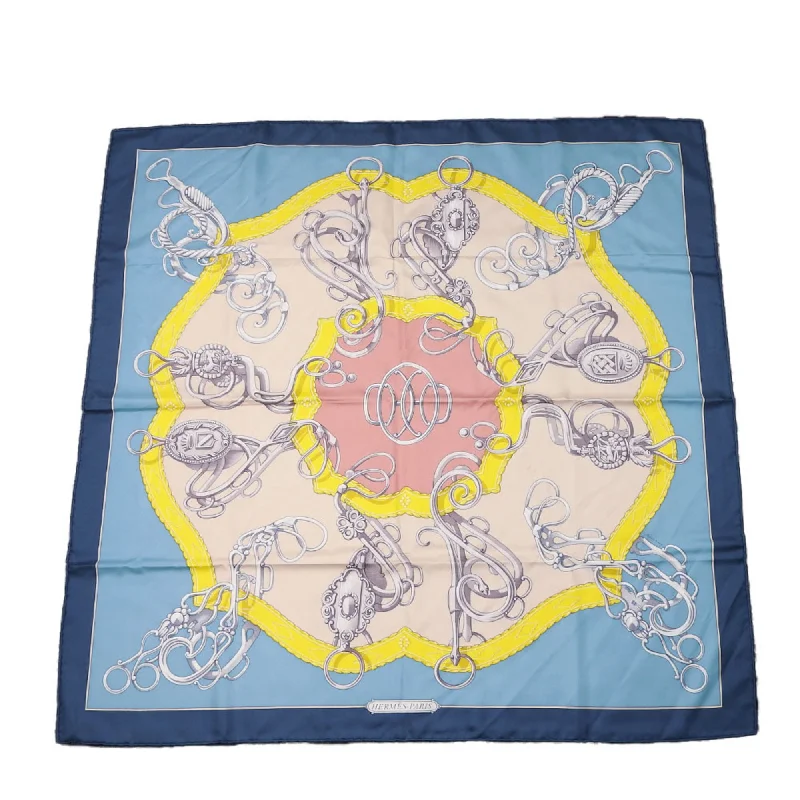 Hermes blue Navy yellow Silk Scarf (Pre-Owned)