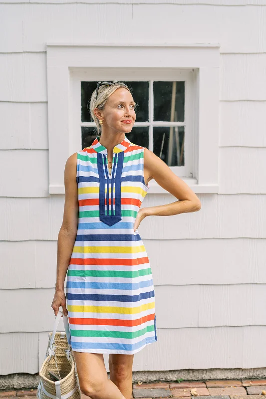 The Mackinac Dress in Popsicle Stripe