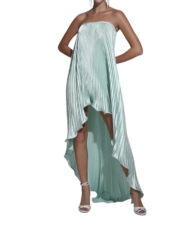 Feminite Off Shoulder Dress In Seafoam