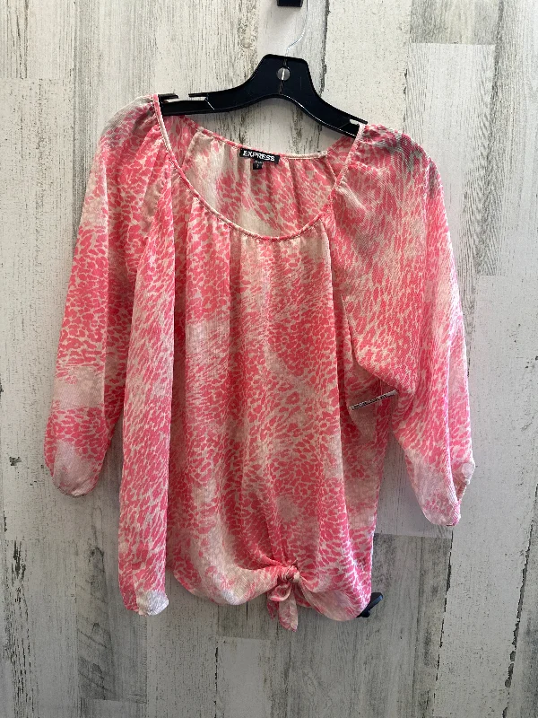 Pink Top Short Sleeve Express, Size S