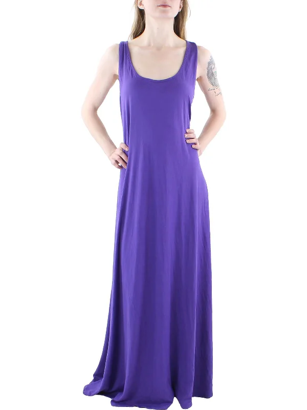 Plus Womens Scoop Neck Long Maxi Dress