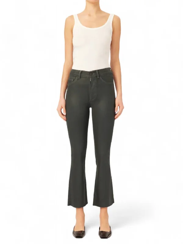 Bridget Coated Crop Jean In Deep Pine