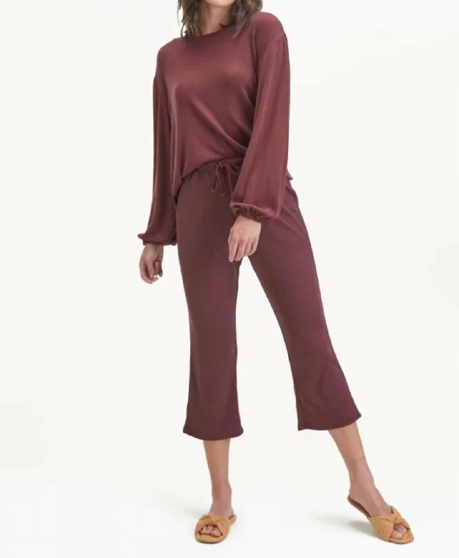 Hazel Rib Pant In Currant