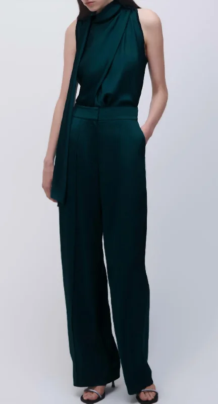 Kyra Wide Leg Pant In Emerald