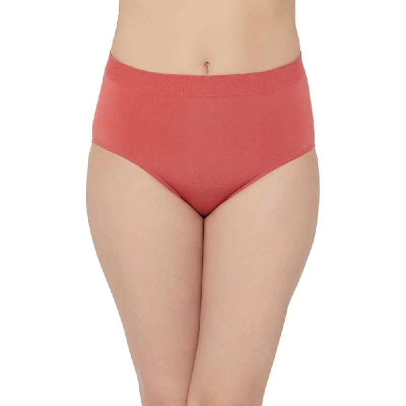 B-Smooth High Waist Full Coverage Everyday Wear Brief Panty - Red